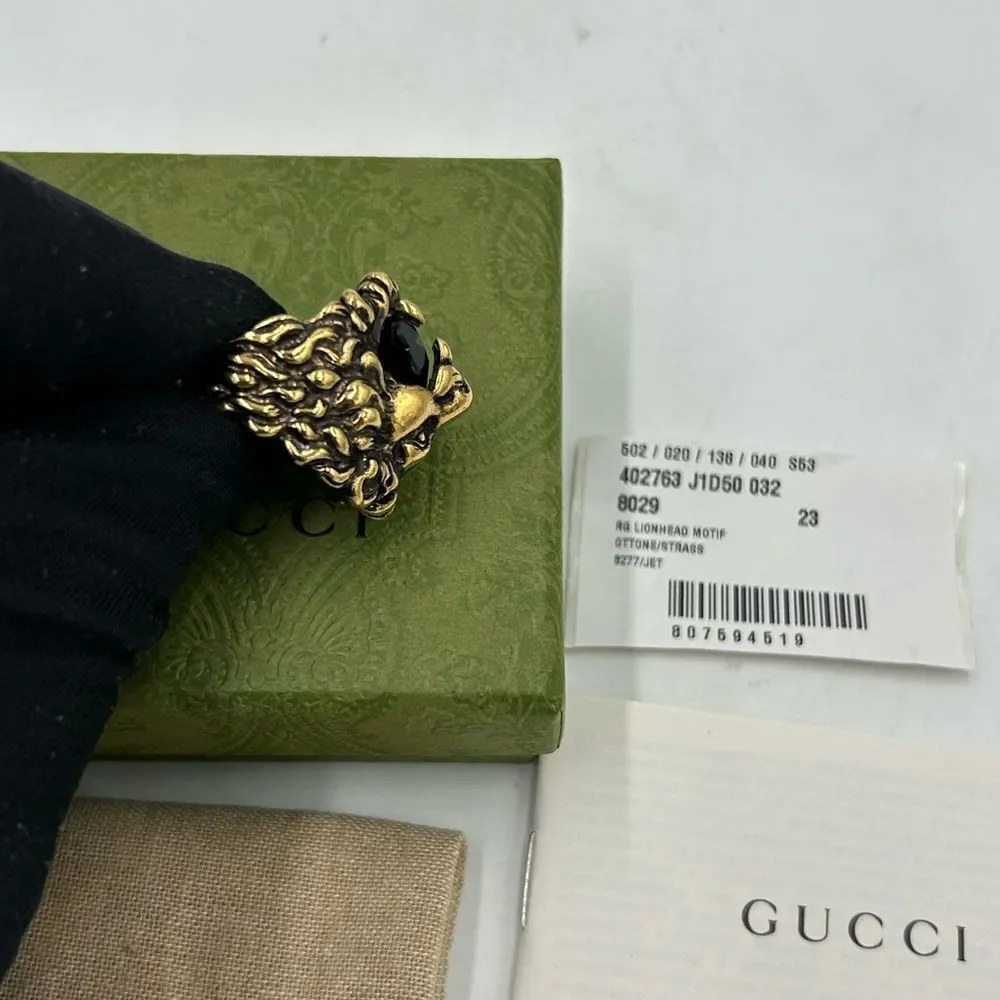 Men's Gucci iconic Lionhead ring size 10 made in Italy